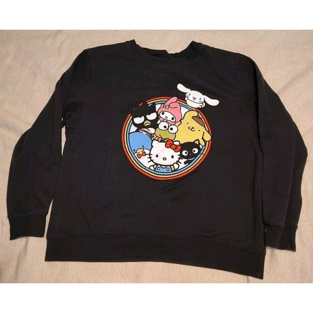 Hello Kitty and Friends by Sanrio Black Long Sleeve Sweatshirt‎ Size Large GG